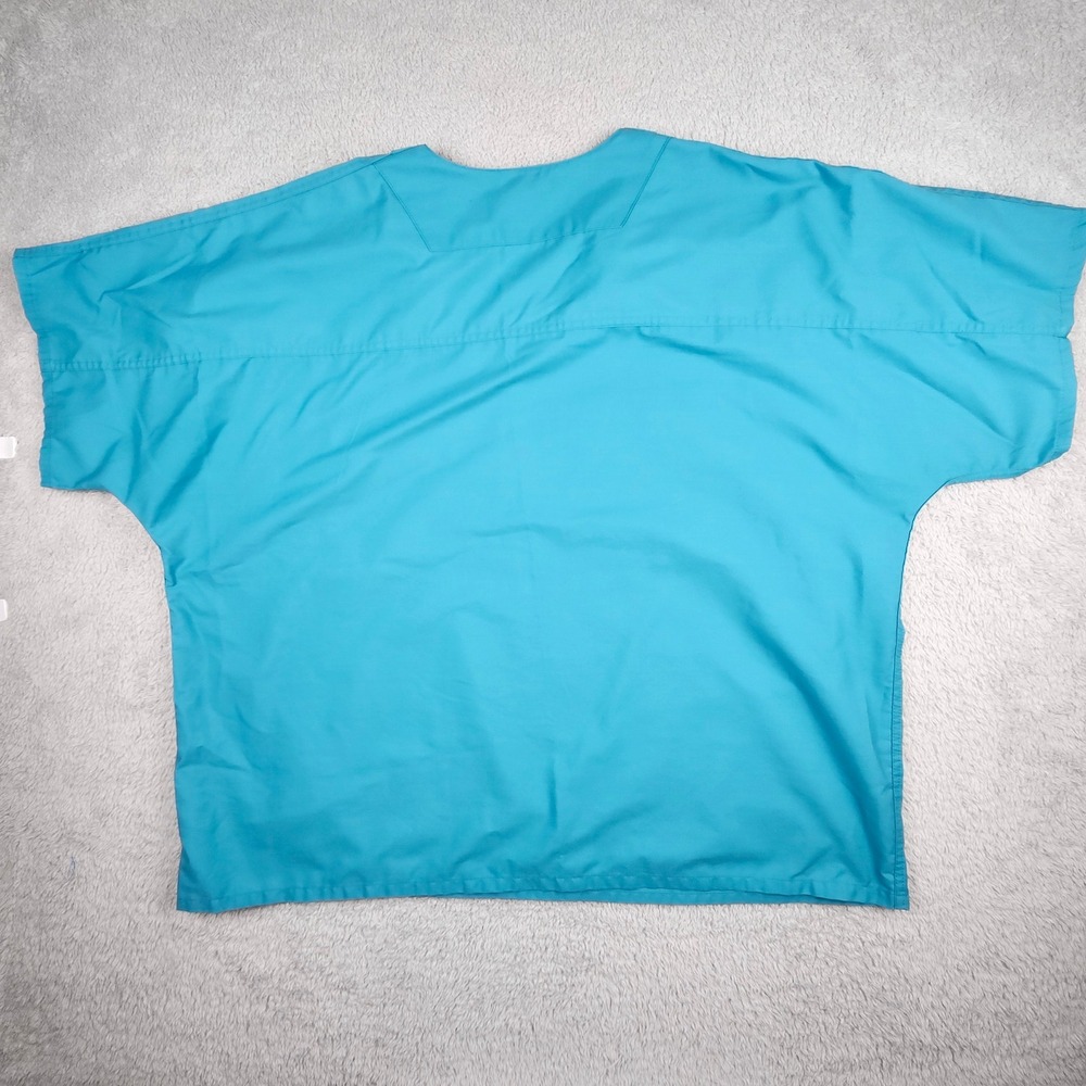 Landau Scrub Tops Unisex 3XL Blue Red V-Neck Pocket Medical Workwear Smock - Picture 3 of 16